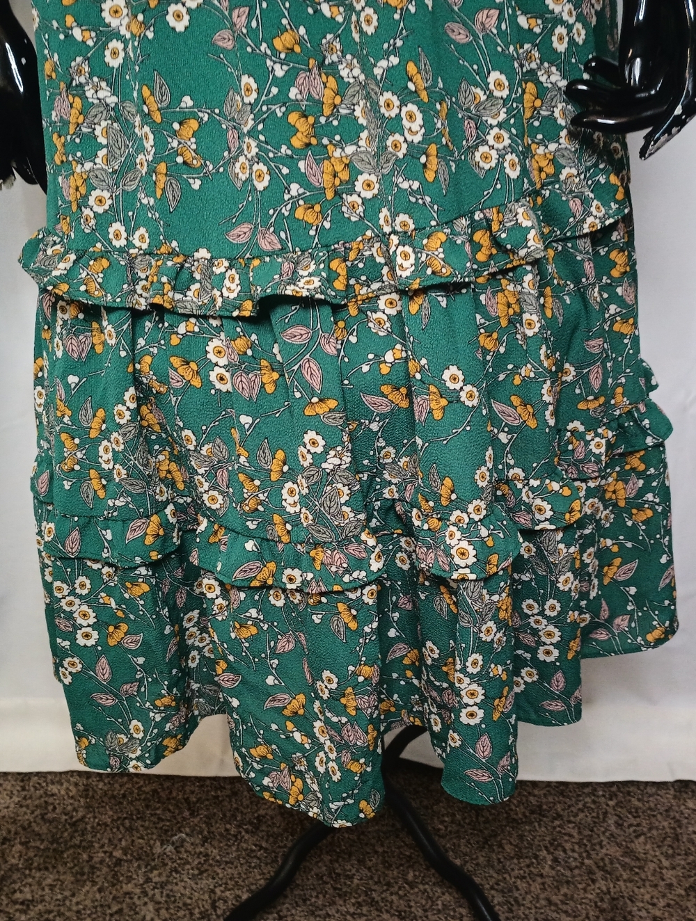 Max Studio Boho Whimsical Forest Fairy Dress Small Green Bloomcore Peasant NWT - Picture 3 of 14